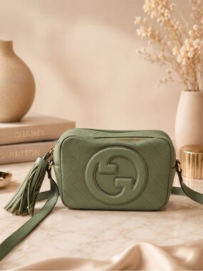 Gucci Soho Leather Disco Crossbody Bag Sage Green